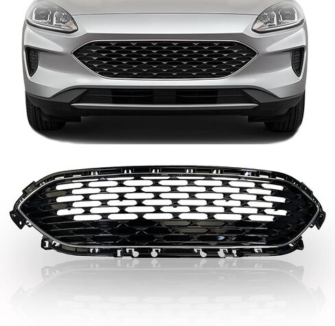 شبكة أمامية من Partsflow مصد أسود لامع مع حواف من الكروم لسيارة Ford Escape 2020 2021 in Saudi Arabia