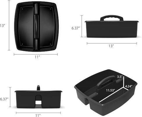 Storex 2-Compartment Large Caddy – Multipurpose Classroom Organizer with Handle, Black, 6-Pack (00973E06C) in Kuwait