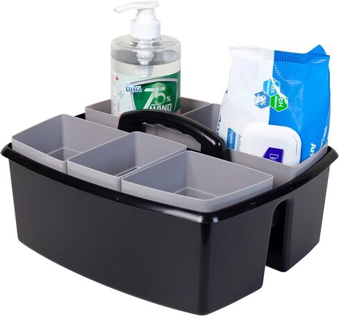 Storex 2-Compartment Large Caddy – Multipurpose Classroom Organizer with Handle, Black, 6-Pack (00973E06C) in Kuwait