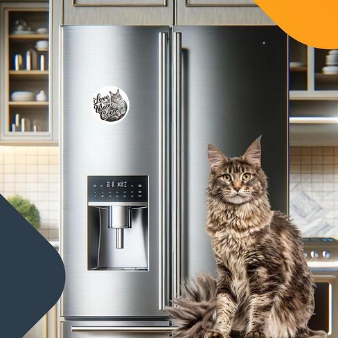 Magnet Me Up I Love My Maine Coon مغناطيس سيارة للقطط واقعي رائع، مستدير 5 بوصة، مغناطيس ثلاجة لطيف، أظهر حبك لأصدقاء القطط، أي سطح مغناطيسي، هدية لمحبي القطط، صُنع في الولايات المتحدة الأمريكية in Saudi Arabia