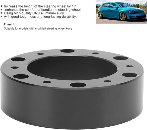 Ejoyous 1 inch Steering Wheel Hub Spacer, 6 Hole Universal Car Aluminium Alloy Extension Adapter Spacer Steering Wheel Modified Booster Pad in Saudi Arabia