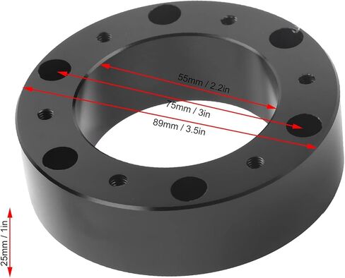 Ejoyous 1 inch Steering Wheel Hub Spacer, 6 Hole Universal Car Aluminium Alloy Extension Adapter Spacer Steering Wheel Modified Booster Pad in Saudi Arabia