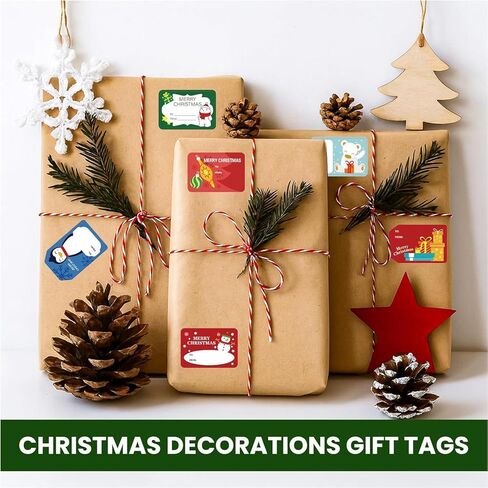 120 قطعة من بطاقات هدايا عيد الميلاد للنساء والرجال، بطاقات هدايا ورقية لتزيين عيد الميلاد، ملصقات هدايا ذاتية اللصق، ملصقات اسم هدايا العطلات لتزيين ورق الهدايا/التغليف in Kuwait
