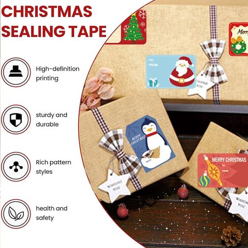 120 قطعة من بطاقات هدايا عيد الميلاد للنساء والرجال، بطاقات هدايا ورقية لتزيين عيد الميلاد، ملصقات هدايا ذاتية اللصق، ملصقات اسم هدايا العطلات لتزيين ورق الهدايا/التغليف in Kuwait