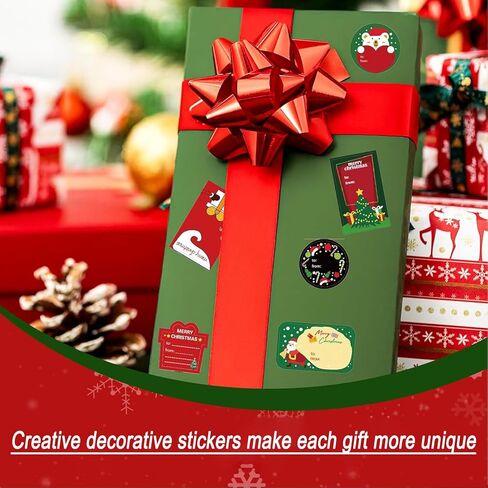 120 قطعة من بطاقات هدايا عيد الميلاد للنساء والرجال، بطاقات هدايا ورقية لتزيين عيد الميلاد، ملصقات هدايا ذاتية اللصق، ملصقات اسم هدايا العطلات لتزيين ورق الهدايا/التغليف in Kuwait