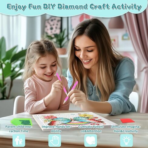 Genius maker Horse Diamond Art Kits for Kids with Frame, 5D Diamond Painting Kits for Kids Ages 4-8-12, Diamonds Gem Art Gift for Girls Boys with Beautiful Package, Crafts for Home Wall Decor 7x7inch in Saudi Arabia