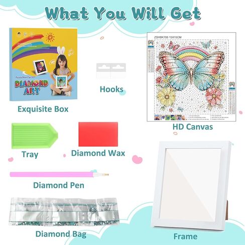 Genius maker Horse Diamond Art Kits for Kids with Frame, 5D Diamond Painting Kits for Kids Ages 4-8-12, Diamonds Gem Art Gift for Girls Boys with Beautiful Package, Crafts for Home Wall Decor 7x7inch in Saudi Arabia