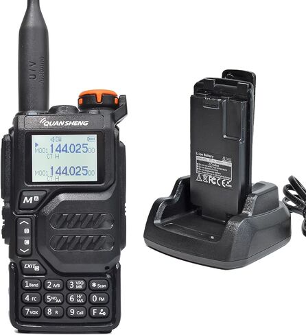 TWAYRDIO Quansheng UV-K5 NOAA Emergency Weather Receiver with Programming Cable and Radio Holder, 5W VHF UHF Dual Band Two Way Radio, AM/FM Airband Receiving Walkie Talkie in Saudi Arabia