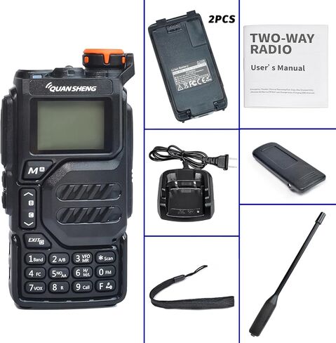 TWAYRDIO Quansheng UV-K5 NOAA Emergency Weather Receiver with Programming Cable and Radio Holder, 5W VHF UHF Dual Band Two Way Radio, AM/FM Airband Receiving Walkie Talkie in Saudi Arabia
