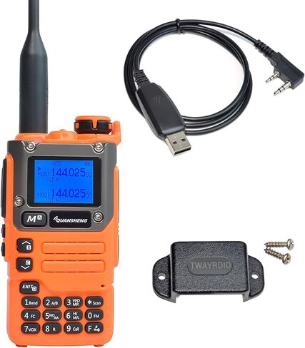 TWAYRDIO Quansheng UV-K5 NOAA Emergency Weather Receiver with Programming Cable and Radio Holder, 5W VHF UHF Dual Band Two Way Radio, AM/FM Airband Receiving Walkie Talkie in Saudi Arabia