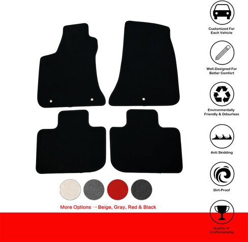 Floor Mats Compatible with 2011-2023 Dodge Charger Chrysler 300 RWD, 4 PCS Black Nylon Front Carpets Flooring Protection Interior by IKON MOTORSPORTS, 2012 2013 2014 2015 2016 in Saudi Arabia