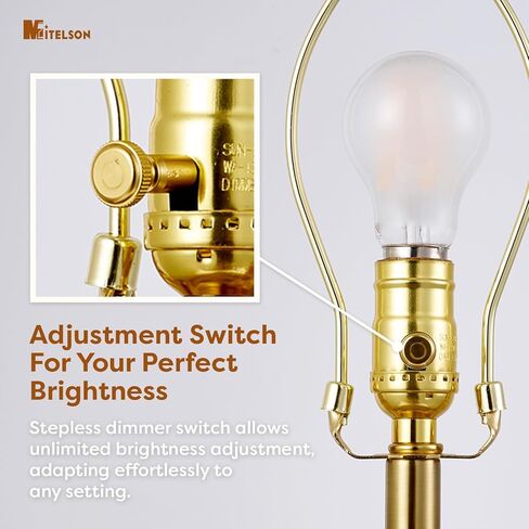 Floor Lamp, Modern Lamps with Dimmer Switch and Bulb, Mid Century Lamp with Linen Shade, Great Living Room Décor, Tall Lamp, Standing Lamp for Bedroom and Office, Natural Wood Finish in Saudi Arabia