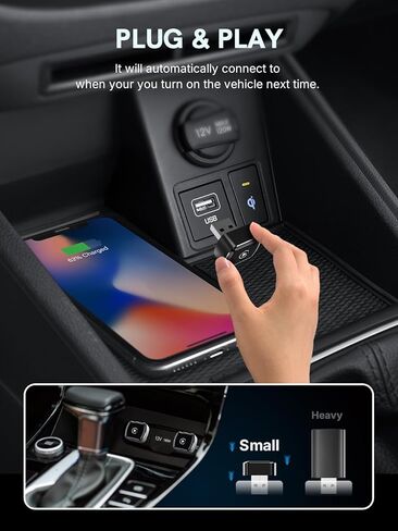 محول CarPlay اللاسلكي ومحول Android Auto اللاسلكي، محول Apple Carplay اللاسلكي 2 في 1، ترقية التوصيل والتشغيل دونجل يحول السلكي إلى لاسلكي للسيارات مع وظيفة CarPlay في المصنع 2016+ in Kuwait