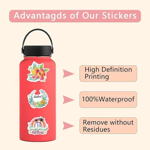 55PCS Cartoon Graffiti Stickers DIY Decorative Mobile Phone Water Cup Stickers Tropical Series Scrapbook Supplies Journaling Supplies for DIY in Saudi Arabia
