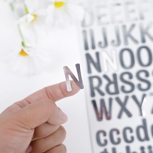 1876 Pcs Gold and Silver Letter Stickers Number Stickers 8 Sheets Self Adhesive Letters Decals for Water Bottle Cup, Notebook, Bedroom Decor 0.5 Inch in Saudi Arabia