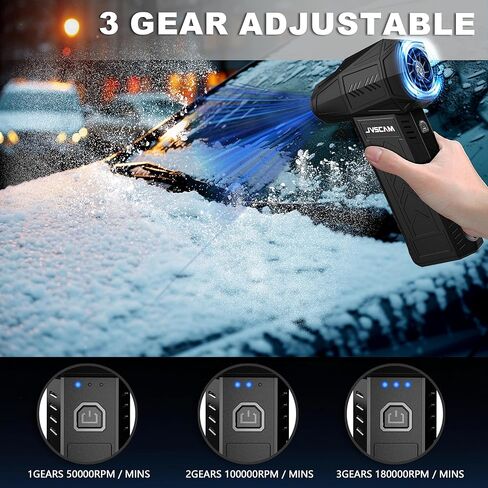 Compressed Air Duster - 130,000 RPM Electric Air Duster - with Brushless Motor, 3-Gear Adjustable Air Duster - for Keyboard, PC, Car, Air Bed, and Home Cleaning (X11) in Saudi Arabia