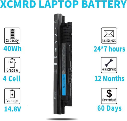 40Wh XCMRD 14.8V بطارية لديل انسبايرون 15 3000 سلسلة 3542 3543 3521 3537 3531 3541 17 3721 3737 15R 5537 5521 17R 5737 5721 14 3421 3437 3443 14R 5 421 خط العرض 3540 3440 P28F P40F FW1MN 4WY7C in Kuwait
