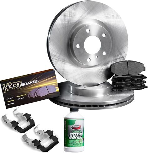 Hart Brakes Front Brakes and Rotors Kit |Front Brake Pads| Brake Rotors and Pads| Semi Metallic Brake Pads and Rotors| Hardware Kit - RBB1.76084.43 in Saudi Arabia