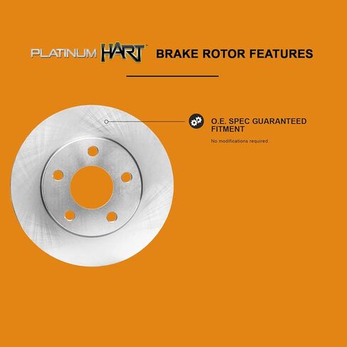 Hart Brakes Front Brakes and Rotors Kit |Front Brake Pads| Brake Rotors and Pads| Semi Metallic Brake Pads and Rotors| Hardware Kit - RBB1.76084.43 in Saudi Arabia