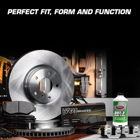 Hart Brakes Front Brakes and Rotors Kit |Front Brake Pads| Brake Rotors and Pads| Semi Metallic Brake Pads and Rotors| Hardware Kit - RBB1.76084.43 in Saudi Arabia