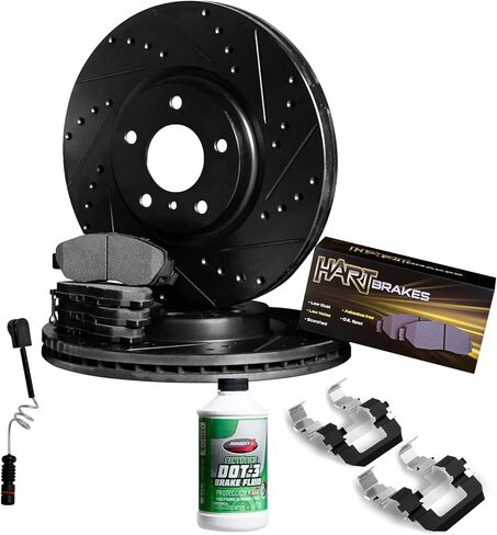 Hart Brakes Rear Brakes and Rotors| Hardware Included| Rear Semi Met Brake Pads and Rotors Kit| Fits 1991-1999 Mercedes-Benz 300SD, 300SE, S320, S350 in Saudi Arabia