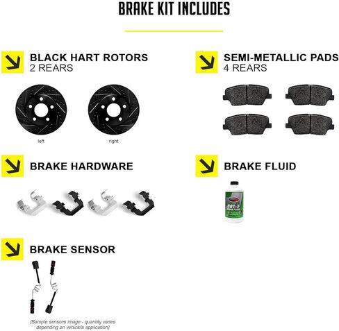 Hart Brakes Rear Brakes and Rotors| Hardware Included| Rear Semi Met Brake Pads and Rotors Kit| Fits 1991-1999 Mercedes-Benz 300SD, 300SE, S320, S350 in Saudi Arabia