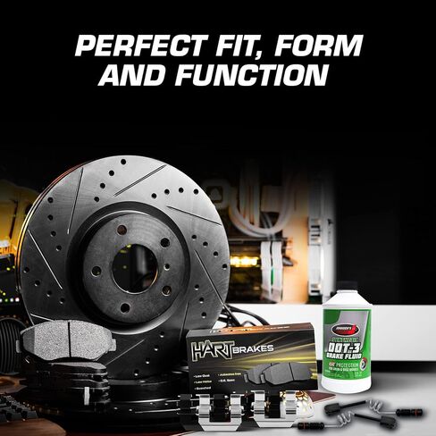 Hart Brakes Rear Brakes and Rotors| Hardware Included| Rear Semi Met Brake Pads and Rotors Kit| Fits 1991-1999 Mercedes-Benz 300SD, 300SE, S320, S350 in Saudi Arabia