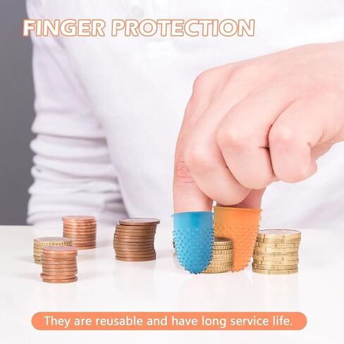 5pcs Rubber Finger Thimbles, 5 Different Sizes Colors Finger Protector Covers Reusable Pads Grips for Paperwork Cutting Embroidery Money Counting Crafts in Saudi Arabia