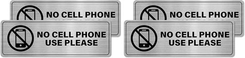 No Cell Phone Use Please Sign 9 X 3 Inch Adhesive Aluminum Workplace Safety Signage Waterproof Wall Decals for Business Classroom Outdoor Indoor 2 PCS in Saudi Arabia