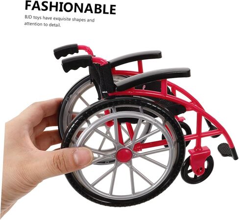 Kisangel Doll Wheelchair and Crutches Playset, Miniature Dollhouse Toys fit for Most 6 Inch Dolls Mini Wheelchair Prop Decor in Saudi Arabia