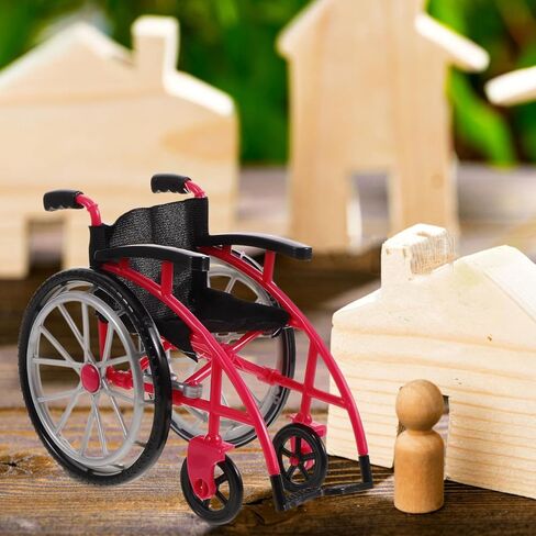 Kisangel Doll Wheelchair and Crutches Playset, Miniature Dollhouse Toys fit for Most 6 Inch Dolls Mini Wheelchair Prop Decor in Saudi Arabia