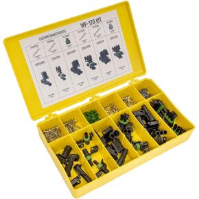 Delphi WeatherPack Connector Kit WP-170: Sealed Weatherproof Automotive Electrical Connectors 14-20 Gauge with 1 pin, 2 pin, and 3 pin OEM 100% Genuine Assortment in 178 Piece Project Kit in Saudi Arabia