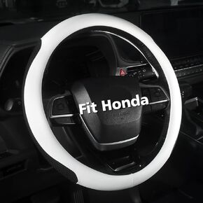 Customized Auto Car Steering Wheel Cover for Honda Accord Civic CR-V HR-V Pilot Fit Passport Odyssey, for Honda Accessories, Sporty Design, White in Saudi Arabia
