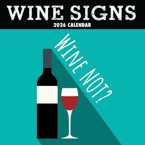 The Gifted Stationery 2026 Square Wall Calendar, Wine Signs, 16-Month Funny Corner Theme Hanging Calendar with 180 Reminder Stickers, Month Planner for Home, or Creative Spaces, 12x12 In in Saudi Arabia