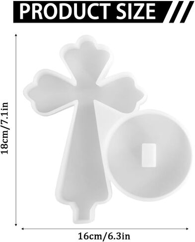 Standing Cross Silicone Mold with Base - 7'' Cross Resin Molds, Crucifix Mold for Epoxy Resin, for DIY Candles Decoration, Making Blessed Gifts, Christmas, Halloween, New Year (B) in Saudi Arabia