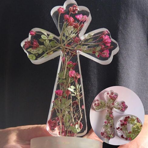 Standing Cross Silicone Mold with Base - 7'' Cross Resin Molds, Crucifix Mold for Epoxy Resin, for DIY Candles Decoration, Making Blessed Gifts, Christmas, Halloween, New Year (B) in Saudi Arabia