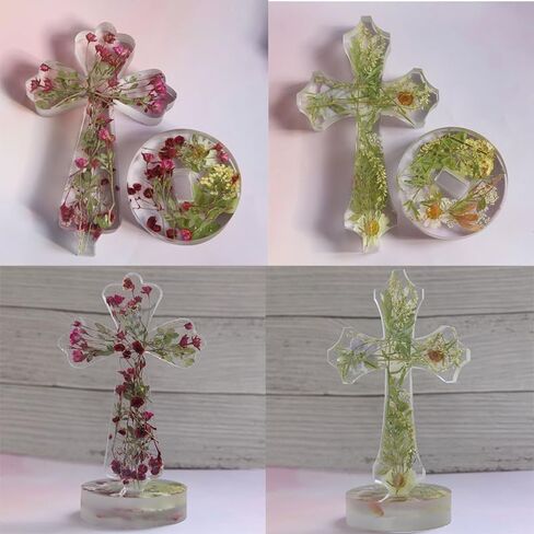 Standing Cross Silicone Mold with Base - 7'' Cross Resin Molds, Crucifix Mold for Epoxy Resin, for DIY Candles Decoration, Making Blessed Gifts, Christmas, Halloween, New Year (B) in Saudi Arabia