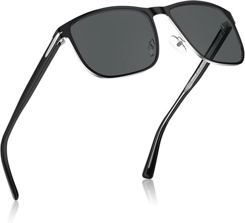 CARFIA Square Polarized Sunglasses for Men UV400 Protection Wide Metal Frame Driving Golf Glasses in Kuwait