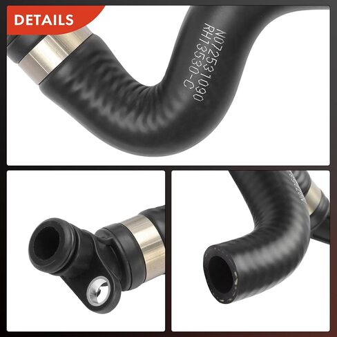 A-Premium Engine Radiator Coolant Hose with O-ring Compatible with 2007-2016 Volvo XC60, XC70, XC90, S60, S80, V60, V70, L6 3.0L 3.2L, From Engine Block to Coolant Pipe in Saudi Arabia
