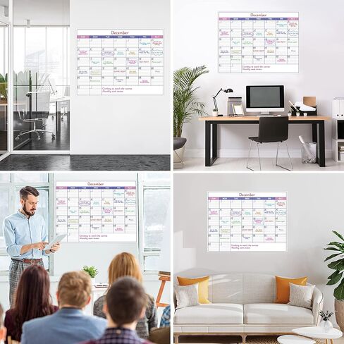 Large Dry Erase Calendar for Wall - Undated 1 Month Wall Calendar, 40" x 30", Erasable & Reusable Laminated Calendar with 8 Round Stickers, Great Layout Wall Calendar Dry Erase for Home, Office and School in Saudi Arabia