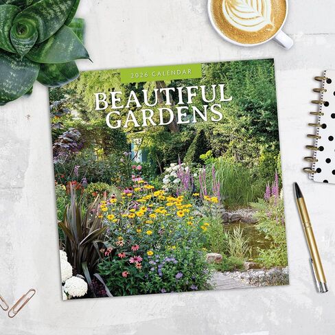 Red Robin 2026 Beautiful Gardens Monthly Wall Calendar | 12" x 24" Open | Premium Thick & Sturdy Paper | Hangable 12 Month Calendar | Lined Notes & To Do Area | Vivid Images | Plastic Free in Saudi Arabia