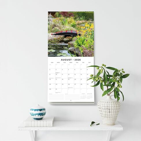 Red Robin 2026 Beautiful Gardens Monthly Wall Calendar | 12" x 24" Open | Premium Thick & Sturdy Paper | Hangable 12 Month Calendar | Lined Notes & To Do Area | Vivid Images | Plastic Free in Saudi Arabia