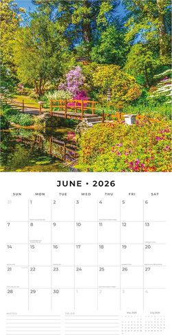 Red Robin 2026 Beautiful Gardens Monthly Wall Calendar | 12" x 24" Open | Premium Thick & Sturdy Paper | Hangable 12 Month Calendar | Lined Notes & To Do Area | Vivid Images | Plastic Free in Saudi Arabia