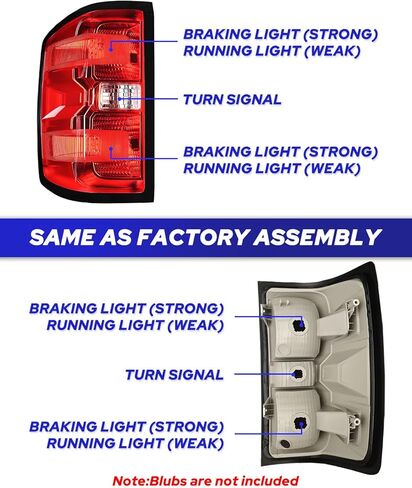 AUTOONE - من أجل 2014-2019 Chevy Silverado Tail Light Assembly Factory OEM متوافق مع Chevy Silverado 1500/ 2500HD/ 3500HD، 2015-2019 GMC Sierra 3500HD، جانب السائق (LH) in Kuwait