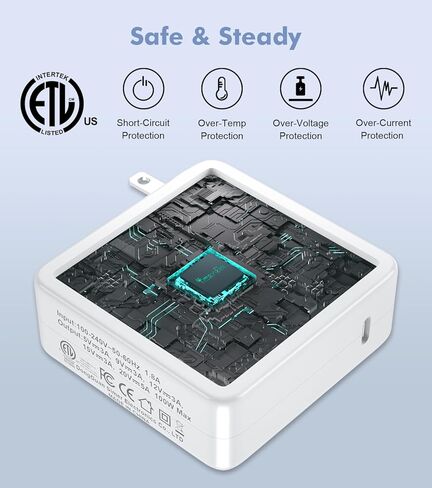 Macbook-Pro-Charger-100W-USB-C-Laptop-Charger 96W Fast Charging for Mac Book Pro 16 15 14 13 MacBook Air Retina M3 M2 M1 2024 2023 2022 2021 2020 Computer Power Adapter Cord Cable 6.8ft in Kuwait