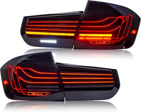 مصابيح خلفية LED لـ 2013-2018 BMW F30 F35 F80 M3 3-Series 320i 328i 330i 335i مجموعة المصابيح الخلفية مع عدسة مدخنة/مصباح خلفي جانب السائق والراكب (التحكم في اللون) in Kuwait