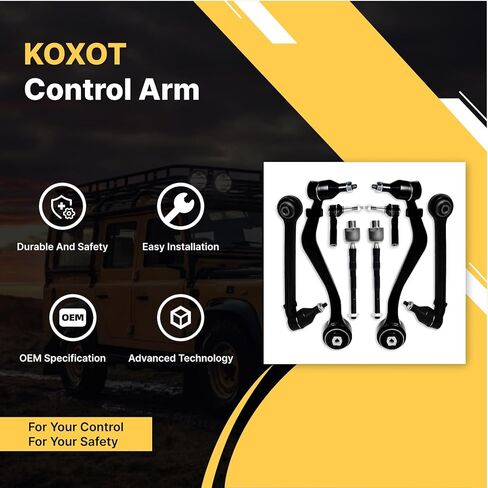 8Pcs Front Lower Forward & Rearward Control Arm Tie Rod End Fit for Chevrolet 2010 2011 2012 2013 2014 2015 Camaro K621478 K621479 K621480 K621481 ES800939 EV800885 in Saudi Arabia