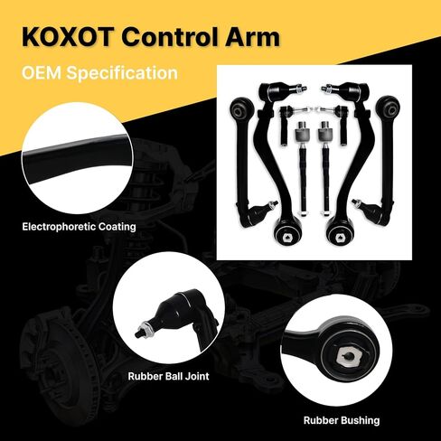 8Pcs Front Lower Forward & Rearward Control Arm Tie Rod End Fit for Chevrolet 2010 2011 2012 2013 2014 2015 Camaro K621478 K621479 K621480 K621481 ES800939 EV800885 in Saudi Arabia