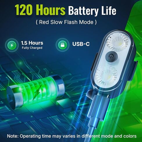 أضواء LED لاسلكية للسيارة قطعتين - زر وجهاز تحكم عن بعد ضوء ستروب داخلي، USB-C 120H 8 ألوان IP65 مقاوم للماء وقابل لإعادة الشحن للسيارات والشاحنات والدراجات الإلكترونية والدراجات النارية in Kuwait