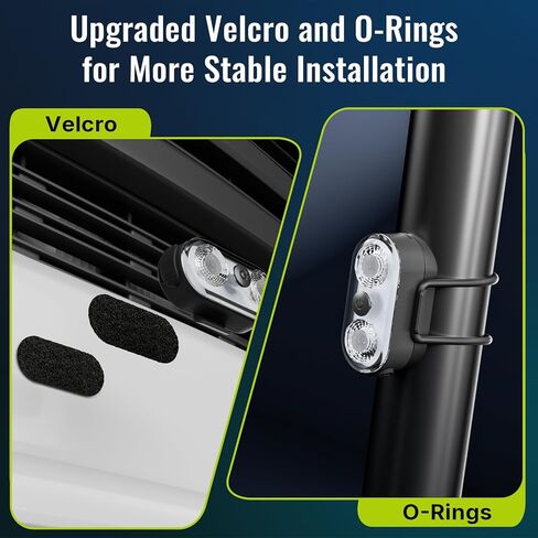 أضواء LED لاسلكية للسيارة قطعتين - زر وجهاز تحكم عن بعد ضوء ستروب داخلي، USB-C 120H 8 ألوان IP65 مقاوم للماء وقابل لإعادة الشحن للسيارات والشاحنات والدراجات الإلكترونية والدراجات النارية in Kuwait